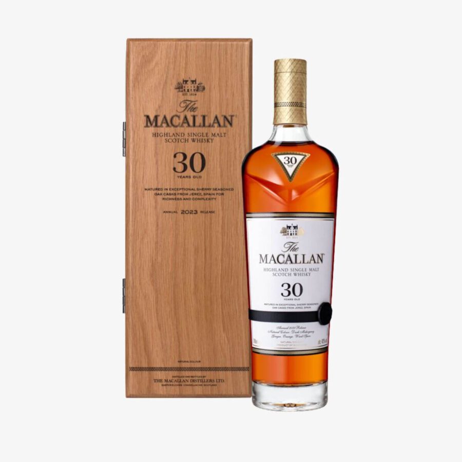 The Macallan Sherry Oak 30 Jahre 2023 Highland Single Malt Scotch Whisky 43% Vol. 0,7l in Holzkiste