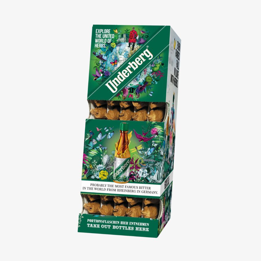 Underberg Kräuterbitter Digestif 44% Vol. 60x0,02l Thekendispenser