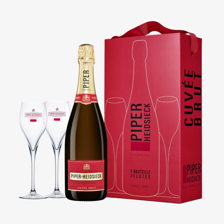 Piper Heidsieck Brut Champagner 12% 0,75l in Geschenkverpackung mit 2 Gläsern