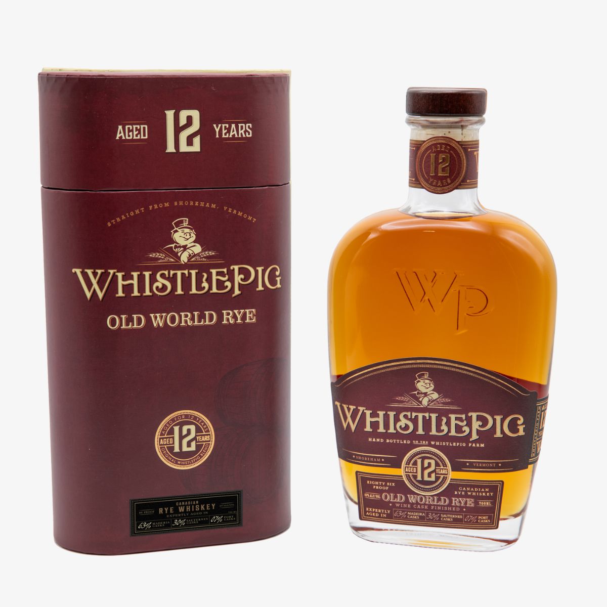 Whistle-Pig-12-Box WhistlePig 12 Years Old OLD WORLD Rye Whiskey 43% Vol. 0,7l in Geschenkbox