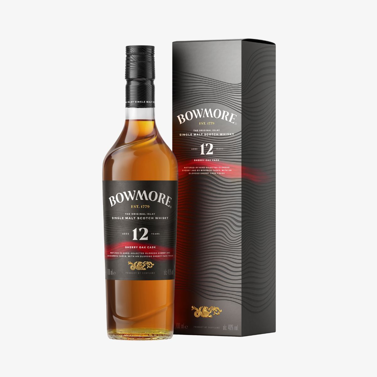 Bowmore-12-Years-Old-Islay-Single-Malt-Scotch-Whisky-Vol. 40%-0,7L-in-Geschenkbox Bowmore 12 Years Old
