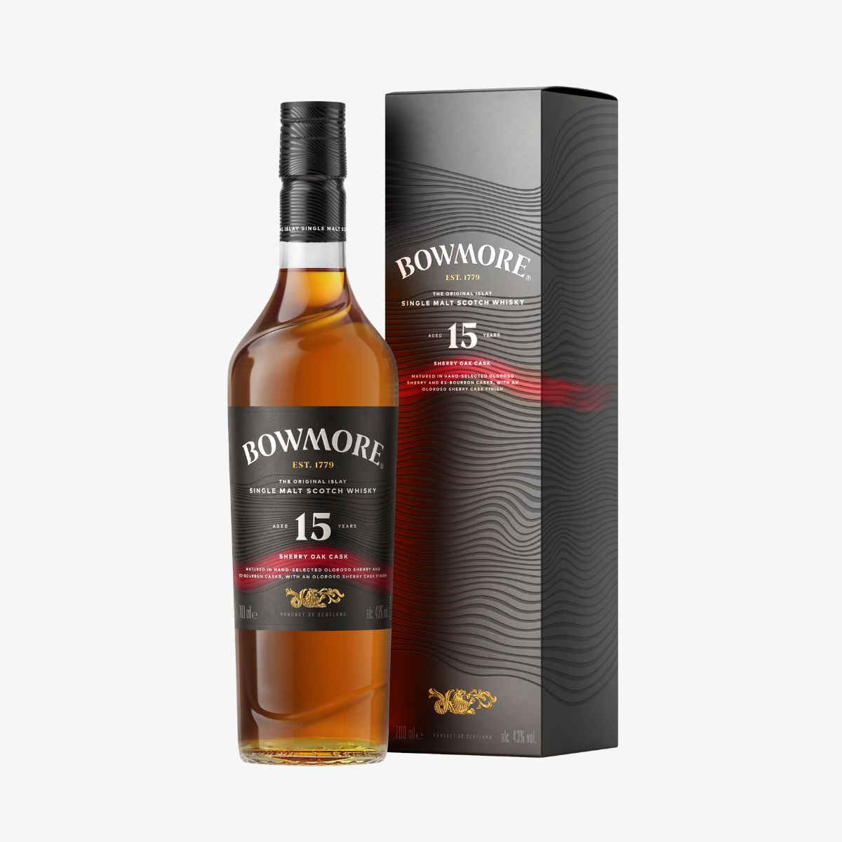 Bowmore 15 Years Old Sherry Oak Cask Islay Single Malt 43% Vol. 0,7l in Geschenkbox